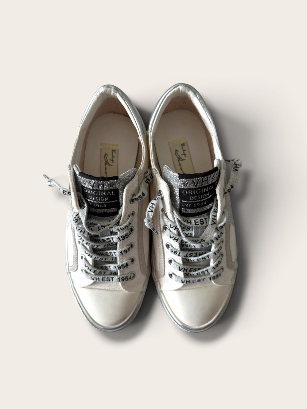 Vintage Havana White & Silver Low-Top Sneakers - Picture 10 of 12